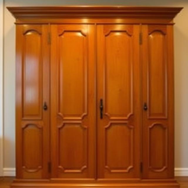 After restoration: oak armoire fully refinished